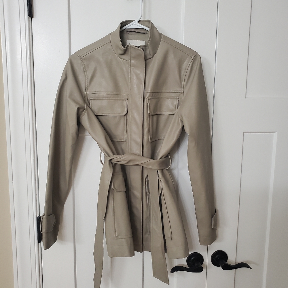 A NEW DAY FAUX LEATHER BELTED JACKET
